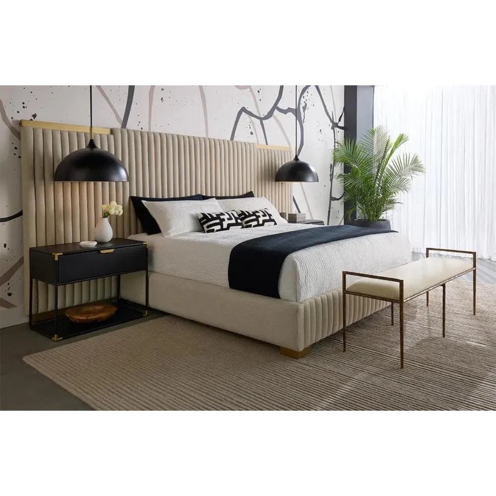 Tarrant King Bed Style With Gold Steel Legs - LOOMLAN - SUNPAN - Beds