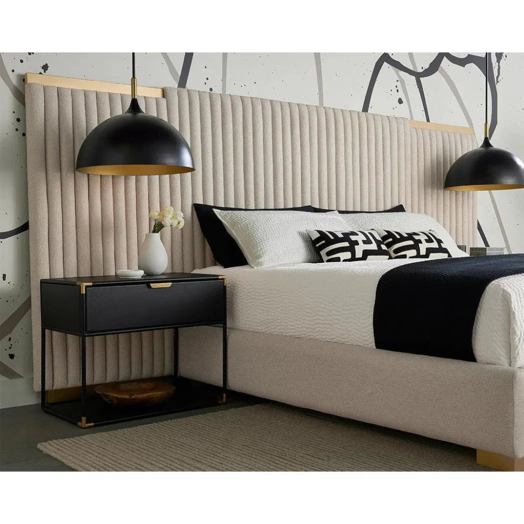 Tarrant King Bed Style With Gold Steel Legs - LOOMLAN - SUNPAN - Beds