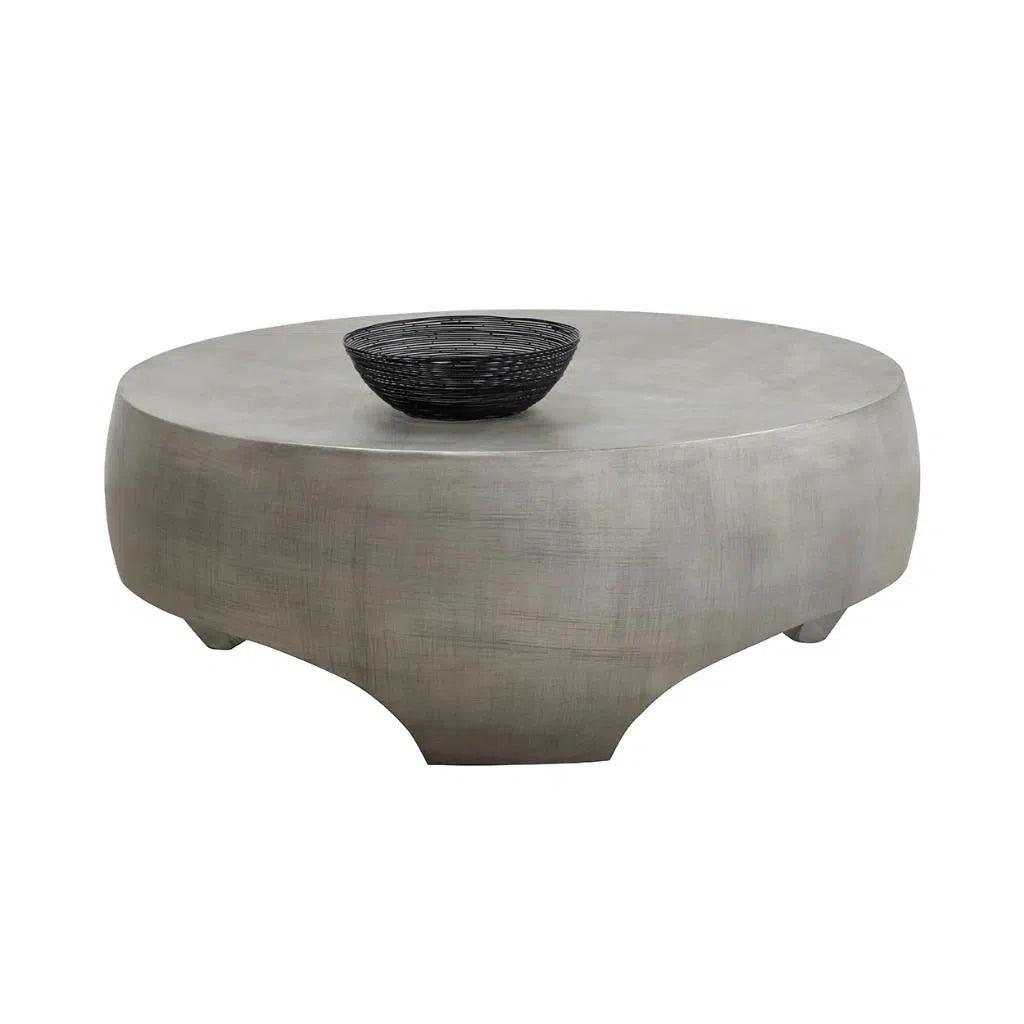 Tarsus Concrete Outdoor Round Coffee Table - LOOMLAN - SUNPAN - Outdoor Coffee Tables