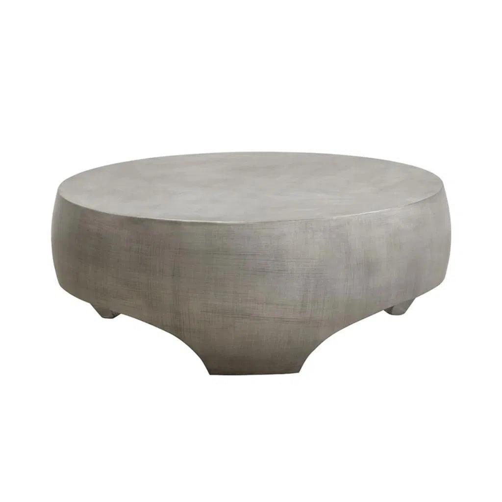 Tarsus Concrete Outdoor Round Coffee Table - LOOMLAN - SUNPAN - Outdoor Coffee Tables