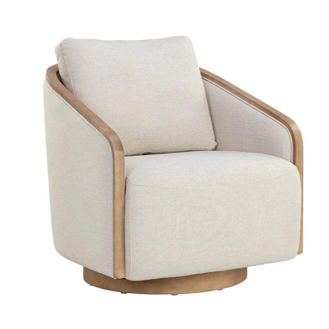 Tasia Fabric Swivel Lounge Chair - LOOMLAN - SUNPAN - Club Chairs