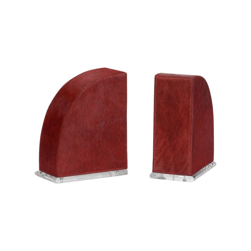 Taurus Acrylic Base Red Bookends - LOOMLAN - Wildwood - Statues & Sculptures