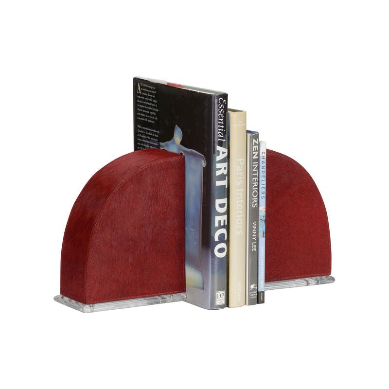 Taurus Acrylic Base Red Bookends - LOOMLAN - Wildwood - Statues & Sculptures