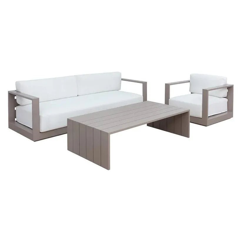 Tavira Fabric With Back Outdoor Couch - LOOMLAN - SUNPAN - Outdoor Sofas & Loveseats