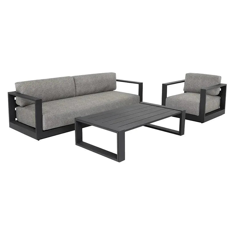 Tavira Fabric With Back Outdoor Couch - LOOMLAN - SUNPAN - Outdoor Sofas & Loveseats