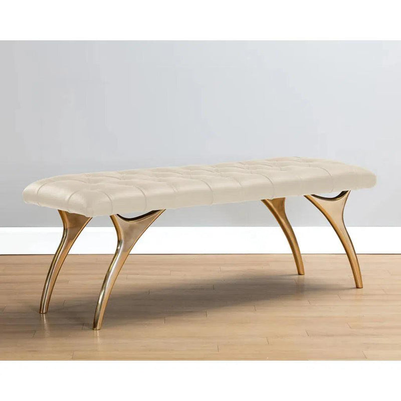 Taylen Leather Backless Bench - LOOMLAN - SUNPAN - Bedroom Benches