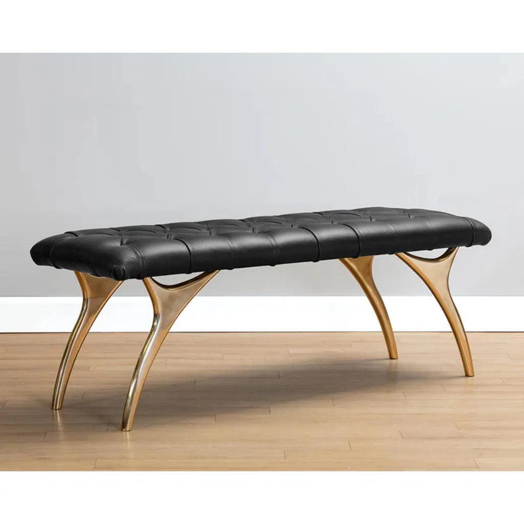 Taylen Leather Backless Bench - LOOMLAN - SUNPAN - Bedroom Benches