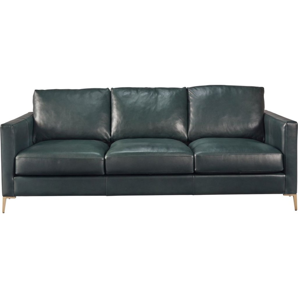 Taylor Athena Evergreen Leather Sofa - LOOMLAN - Olivia + Quinn - Sofas & Loveseats