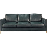 Taylor Athena Evergreen Leather Sofa - LOOMLAN - Olivia + Quinn - Sofas & Loveseats