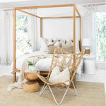 Teak Wood Canopy Poster Bed King or Queen - LOOMLAN - Artesia - Beds