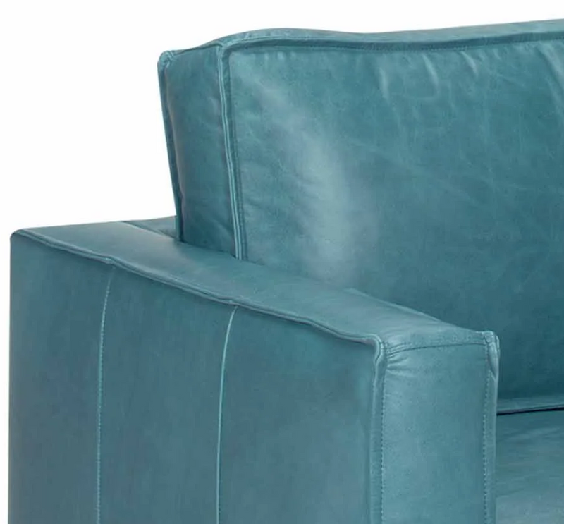 Contemporary Leather Club Chair Removable Cushions