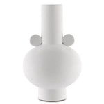 Textured White Happy 40 Round White Vase - LOOMLAN - Currey & Co - Vases & Jars