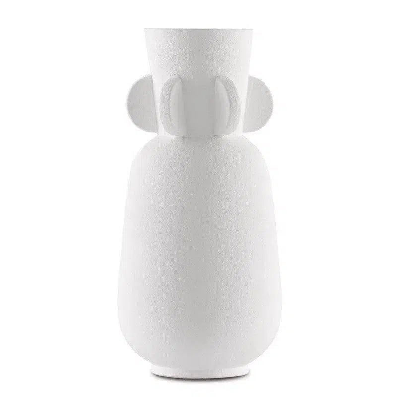 Textured White Happy 40 Wings White Vase - LOOMLAN - Currey & Co - Vases & Jars