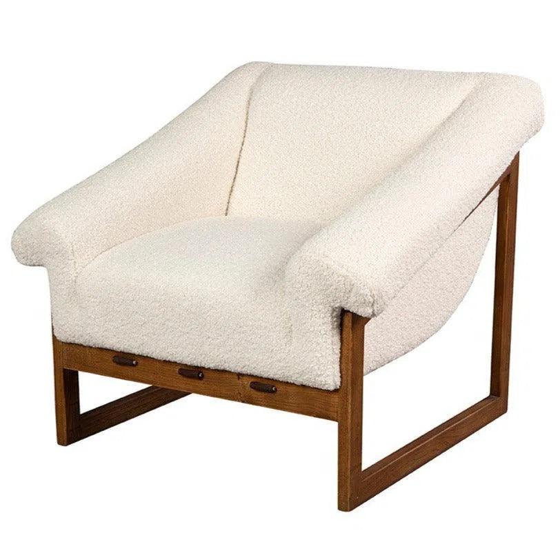 Thatcher White Boucle Accent Chair - LOOMLAN - Furniture Classics - Accent Chairs