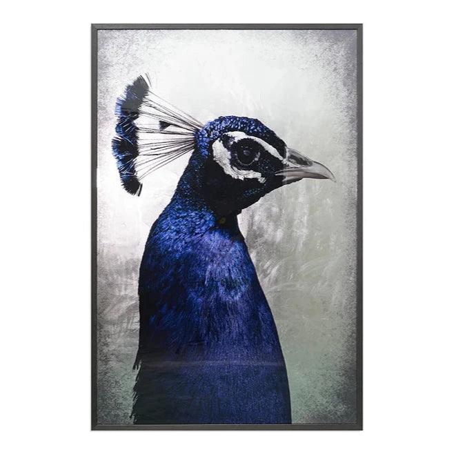 The Peacock - 48" X 72" Charcoal Frame Luxe Wall Art - LOOMLAN - SUNPAN - Artwork