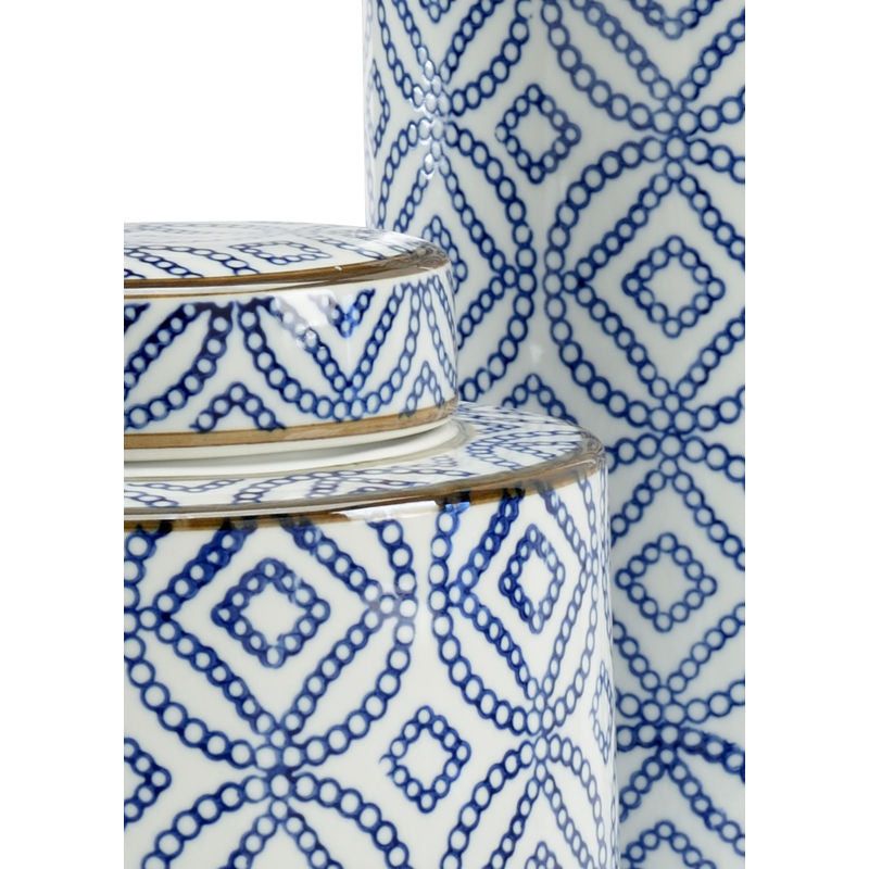 Thelma White Glazed Porcelain Canister (Set of 3) - LOOMLAN - Wildwood - Vases & Jars