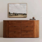 Theo Wood Brown 6 Drawer Dresser - LOOMLAN - Dressers