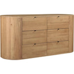 Theo Wood Brown 6 Drawer Dresser - LOOMLAN - Dressers