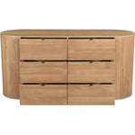 Theo Wood Brown 6 Drawer Dresser - LOOMLAN - Dressers