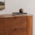 Theo Wood Brown 6 Drawer Dresser - LOOMLAN - Dressers