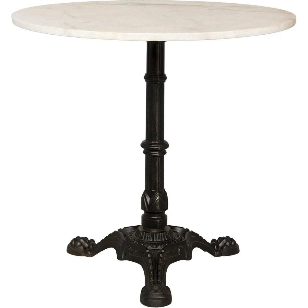 Theresia Iron and Marble Round Side Table - LOOMLAN - Noir - Side Tables