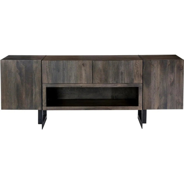 Tiburon Solid& Iron Brown Media Cabinet - LOOMLAN - TV Stands & Media Centers