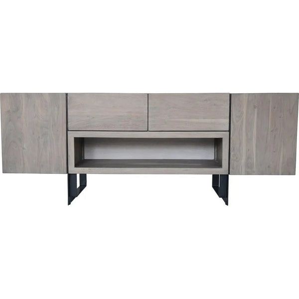 Tiburon Solid& Iron Grey Media Cabinet - LOOMLAN - TV Stands & Media Centers