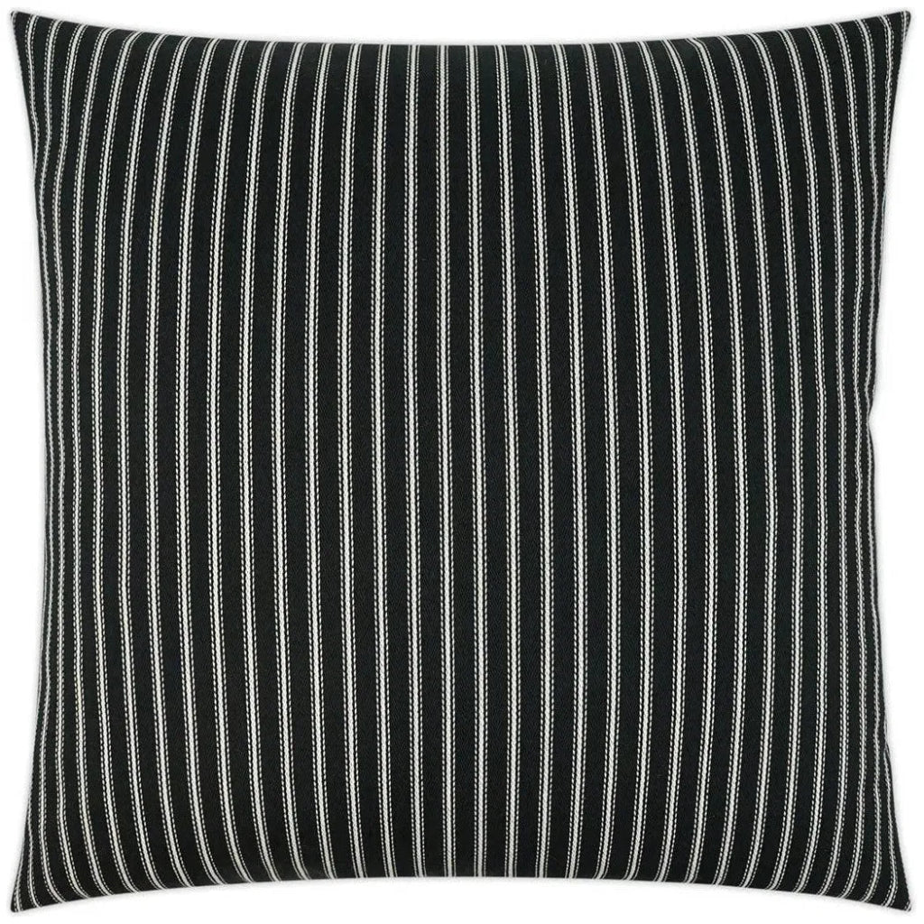 Ticking Black Stripes Black Large Throw Pillow Insert - LOOMLAN - D.V. Kap - Throw Pillows