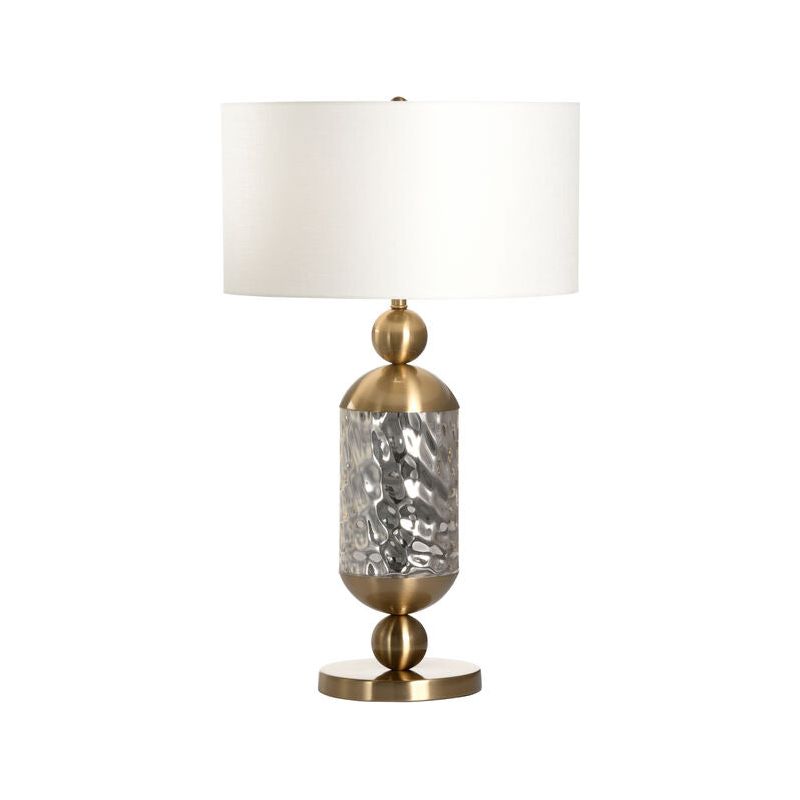 Tiffany Antique Brass Textured Glass Table Lamp - LOOMLAN - Wildwood - Table Lamps