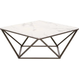 Tintern Coffee Table White & Antique Brass - LOOMLAN - Zuo Modern - Coffee Tables