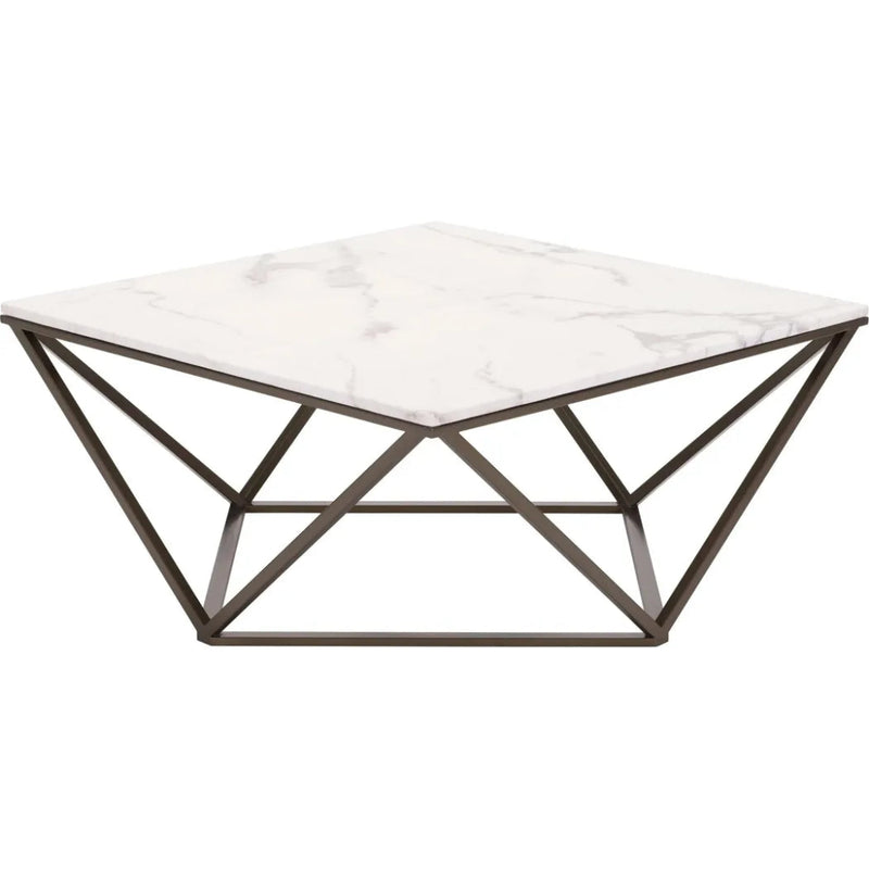 Tintern Coffee Table White & Antique Brass - LOOMLAN - Zuo Modern - Coffee Tables