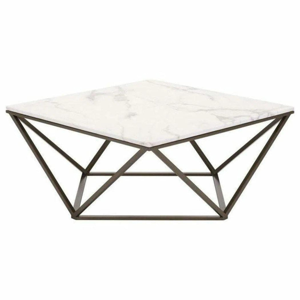 Tintern Coffee Table White & Antique Brass - LOOMLAN - Zuo Modern - Coffee Tables