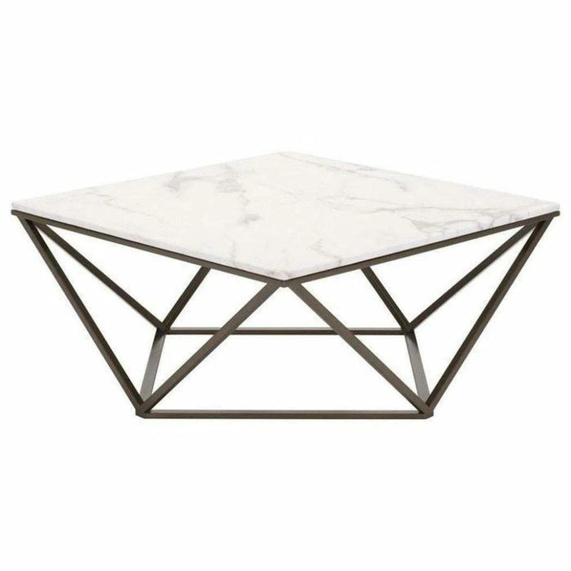 Tintern Coffee Table White & Antique Brass - LOOMLAN - Zuo Modern - Coffee Tables