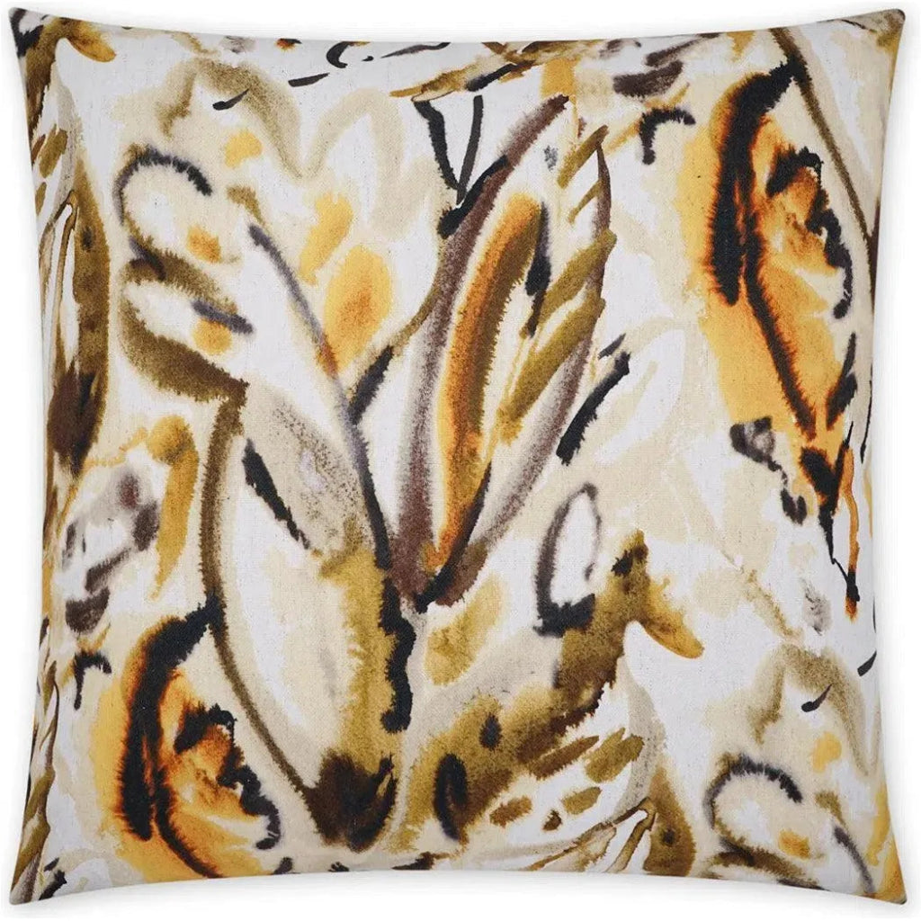 Tisane Sunflower Floral Brown Large Throw Pillow Insert - LOOMLAN - D.V. Kap - Throw Pillows