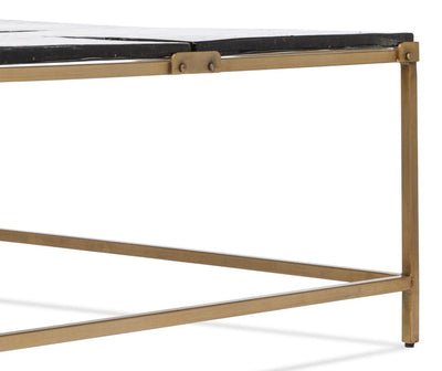 Titus Iron Framed Square Coffee Table - LOOMLAN - Sarreid - Coffee Tables