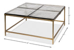 Titus Iron Framed Square Coffee Table - LOOMLAN - Sarreid - Coffee Tables