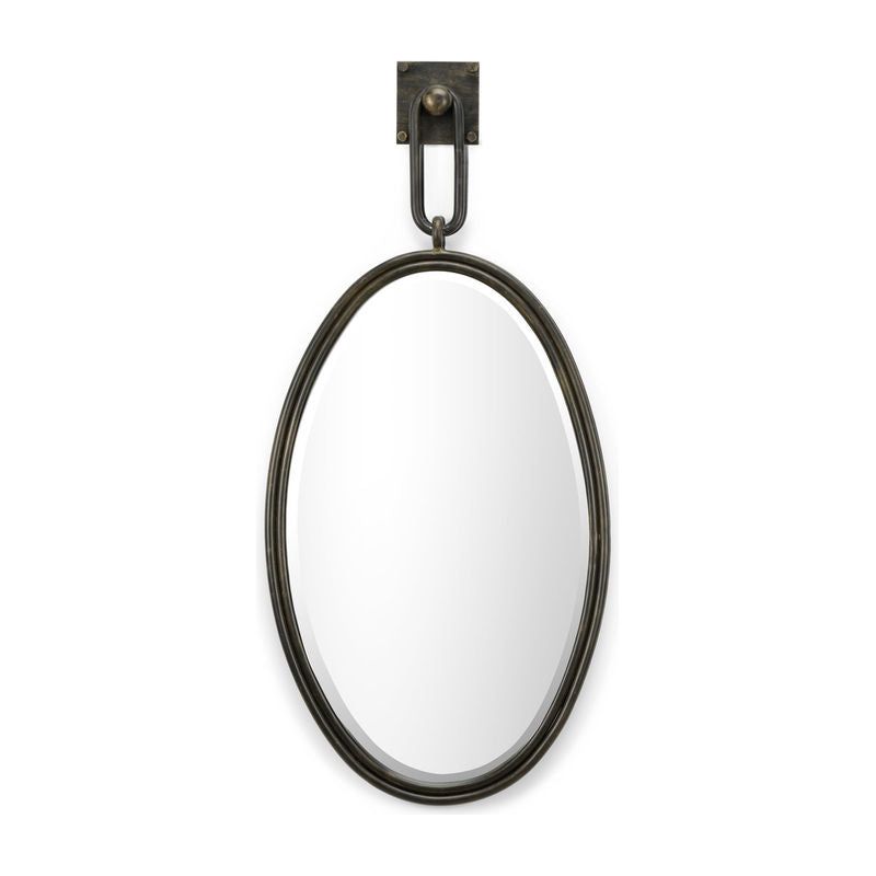 Tobago Iron Framed Oval Wall Mirror - LOOMLAN - Wildwood - Wall Mirrors