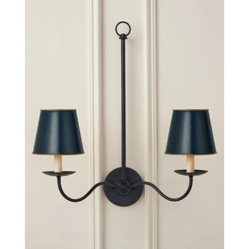 Tole Metal Blue Tapered Chandelier Shade - LOOMLAN - Currey & Co - Chandeliers