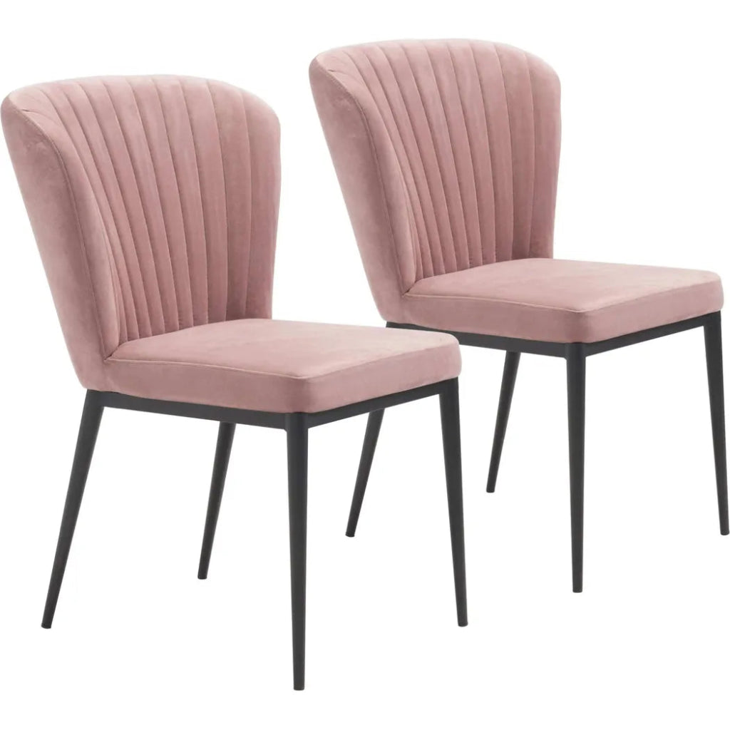 Tolivere Dining Chair (Set of 2) Pink - LOOMLAN - Zuo Modern - Dining Chairs