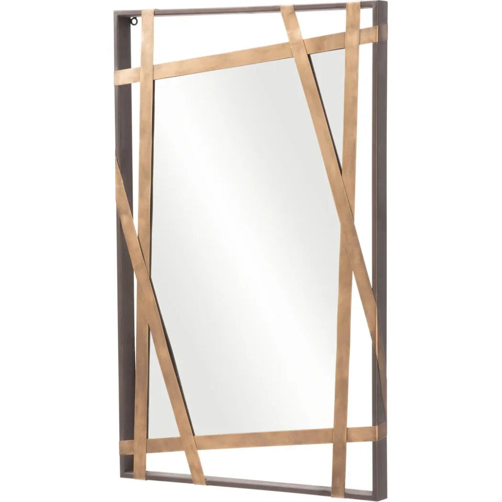 Tolix Mirror Antique Gold & Black - LOOMLAN - Zuo Modern - Wall Mirrors