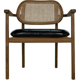 Tolka Chair, Teak with Leather Seat - LOOMLAN - Noir - Dining Chairs