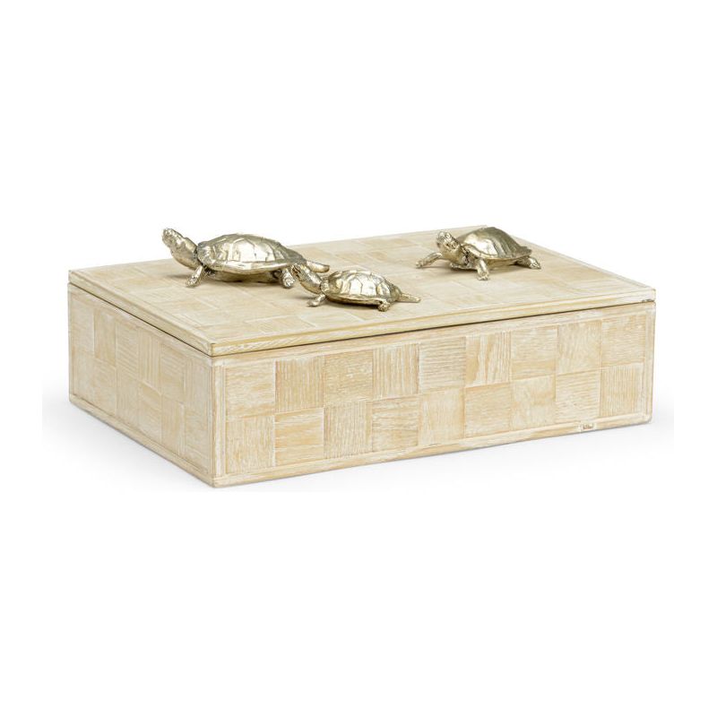 Tortoise Whitewashed Wooden Family Box - LOOMLAN - Wildwood - Boxes & Bowls