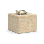 Tortoise Whitewashed Wooden Square Box - LOOMLAN - Wildwood - Boxes & Bowls