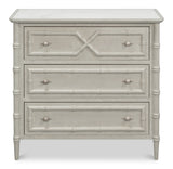 Tortola Three Drawer White Chest - LOOMLAN - Sarreid - Chests