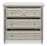 Tortola Three Drawer White Chest - LOOMLAN - Sarreid - Chests