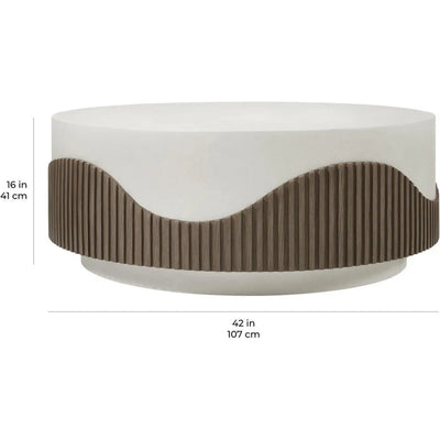 Tranquility Round White Outdoor Coffee Table - LOOMLAN - Seasonal Living - Outdoor Coffee Tables