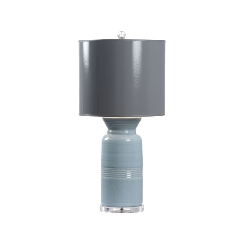 Transparent Mist Blue Glazed Ceramic Table Lamp - LOOMLAN - Wildwood - Table Lamps