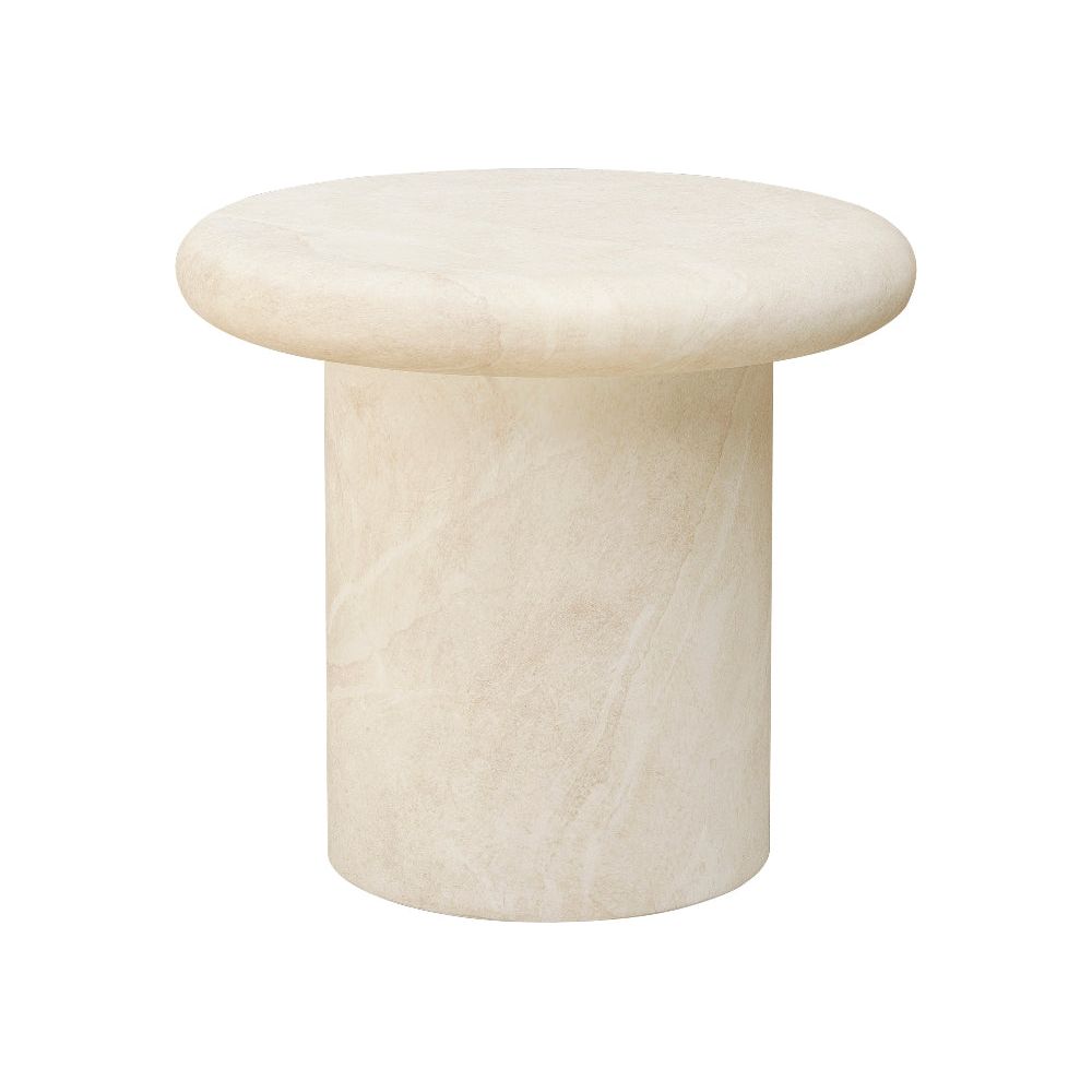 Travertino Concrete Round Outdoor End Table - LOOMLAN - Sunset West - Outdoor Side Tables