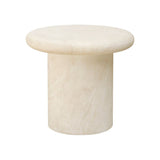 Travertino Concrete Round Outdoor End Table - LOOMLAN - Sunset West - Outdoor Side Tables