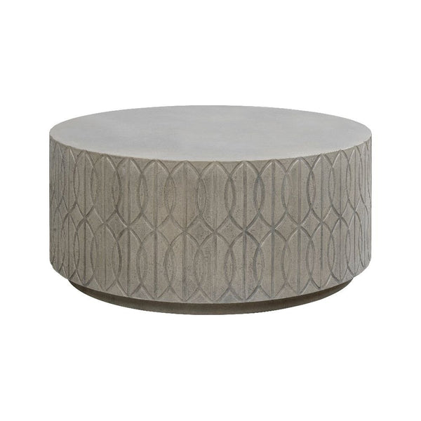 Trellis Concrete Round Outdoor Coffee Table - LOOMLAN - Sunset West - Outdoor Coffee Tables